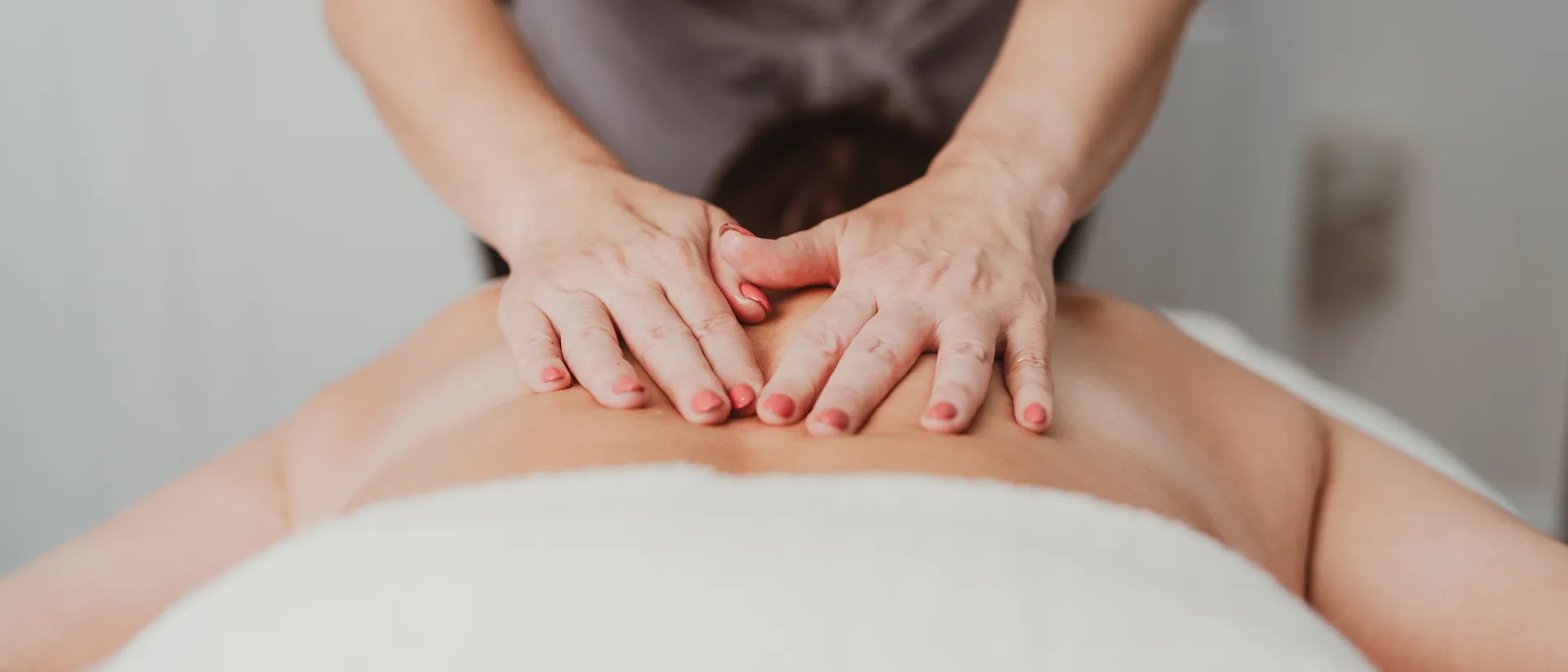 Close-up of a back massage at Davaar House